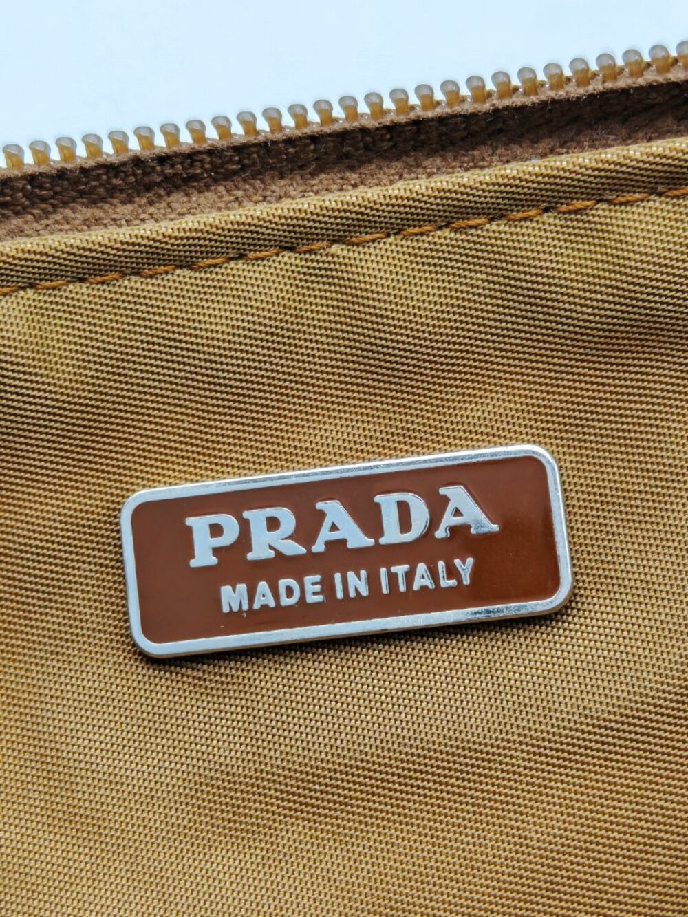 PRADA Vintage Nylon Mini Shoulder Bag Brown Accessory Pouch 2000s Y2K - Picture 5 of 14